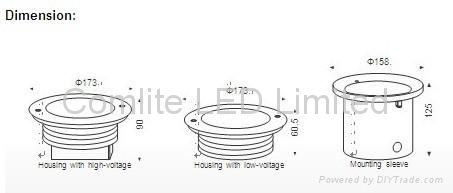 6x2W ip68 24VDC high power LED inground light 4