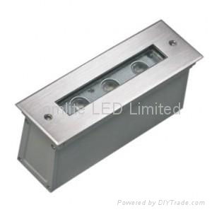 LED recessed linear inground wall washer light