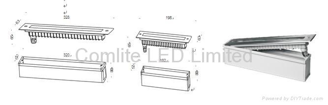 LED recessed linear inground wall washer light 4