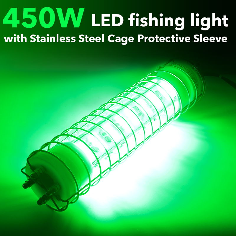 DC12V-24V 450W Green Underwater fishing light with dimmer and High Brightness