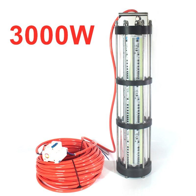 3000W 60m cable 220V Deep Sea LED Night Submersible Fishing Boat deep LED underwater Light