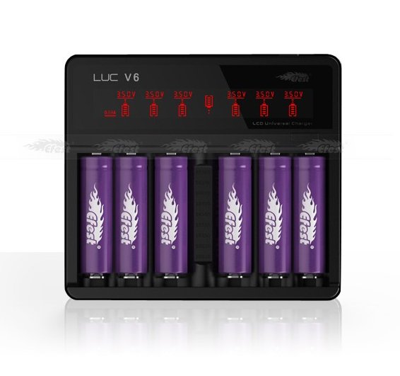  New efest luc v6 lcd universal charger with AU/UK/US/EU adapter 2