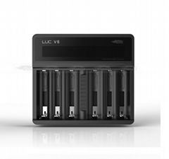 Best 6 bay 18650 battery charger efest luc v6 0.68a/2a current