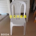 1#白色塑料餐椅