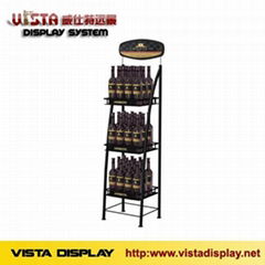 metal wine display rack with promotional