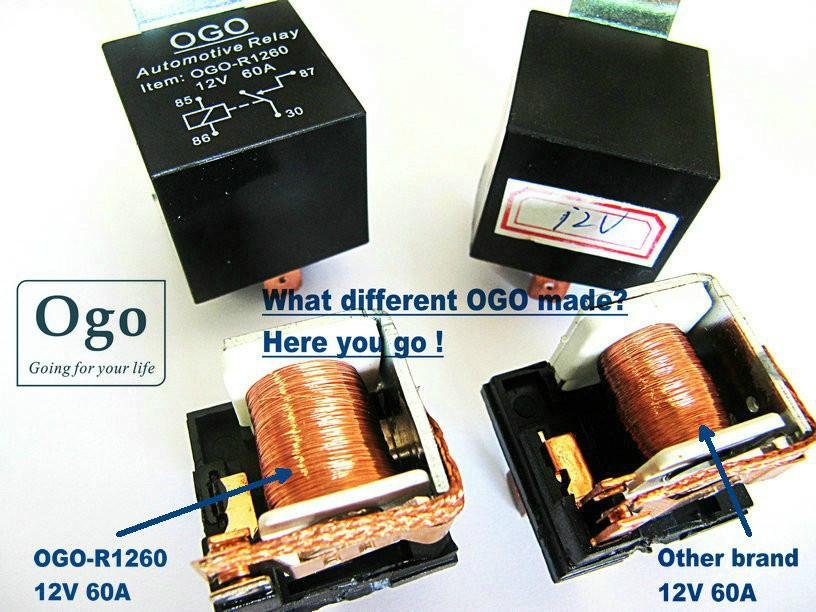 OGO Branded Automotive Relay 12V 60A 2