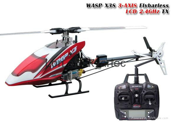 MODEL helicopter WASP X3S 3AXIS flybarless 2.4GHz RTF and parts from SKYARTEC RC