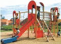 Wooden playground equipment