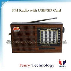 Rechargeable Radio with USB/SD Function Portable Radio Digital Radio FM Radio