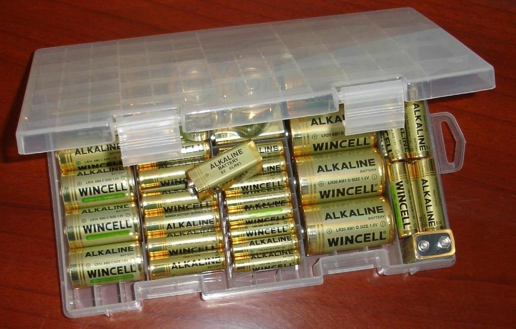 Battery Storage Box for Alkaline Batteries