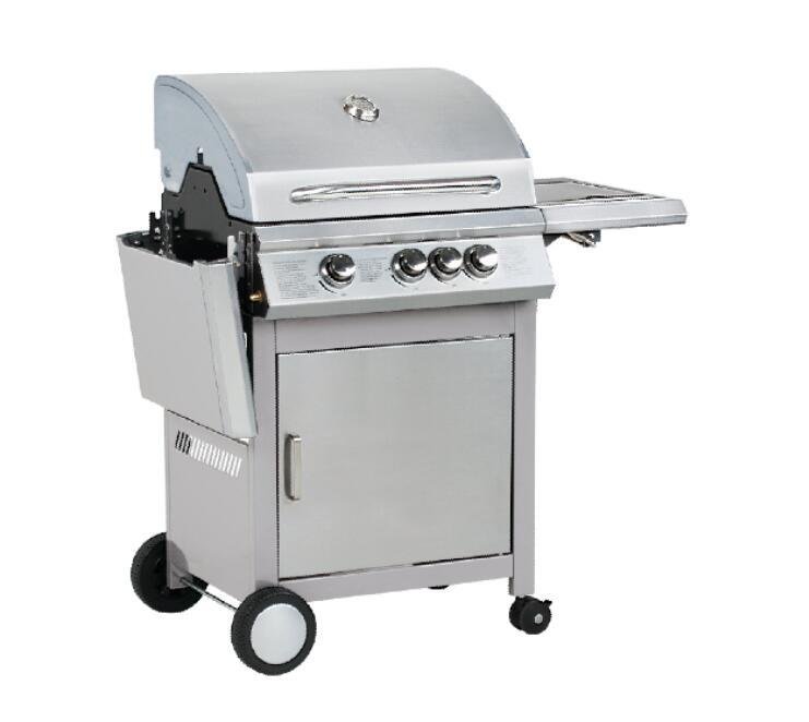 3 Main Burner and 1 side Burner  Barbecue Grill with foldable side table