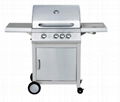 3 Main Burner and 1 side Burner  Barbecue Grill with foldable side table