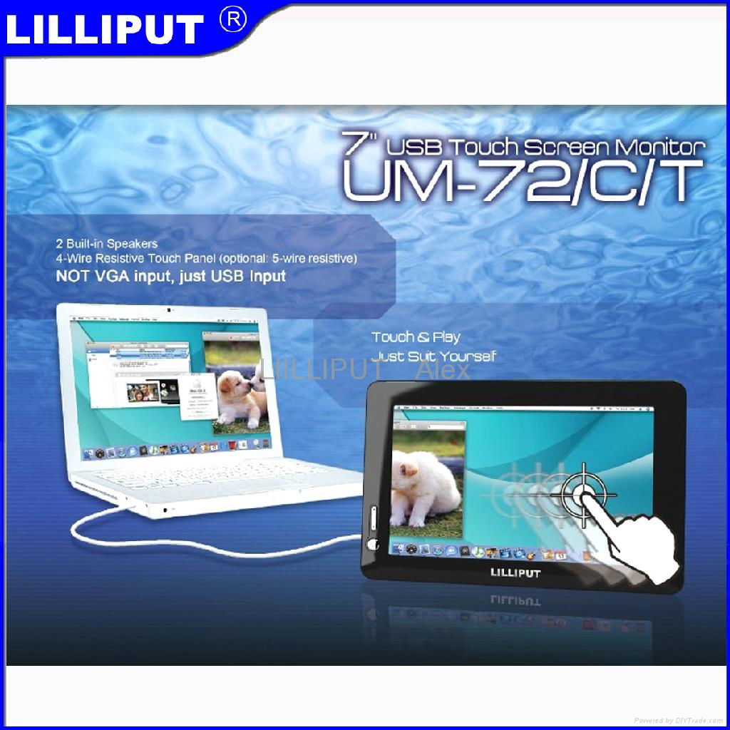 Lilliput 7" USB Monitor with Touch function and 2 Built in Speakers