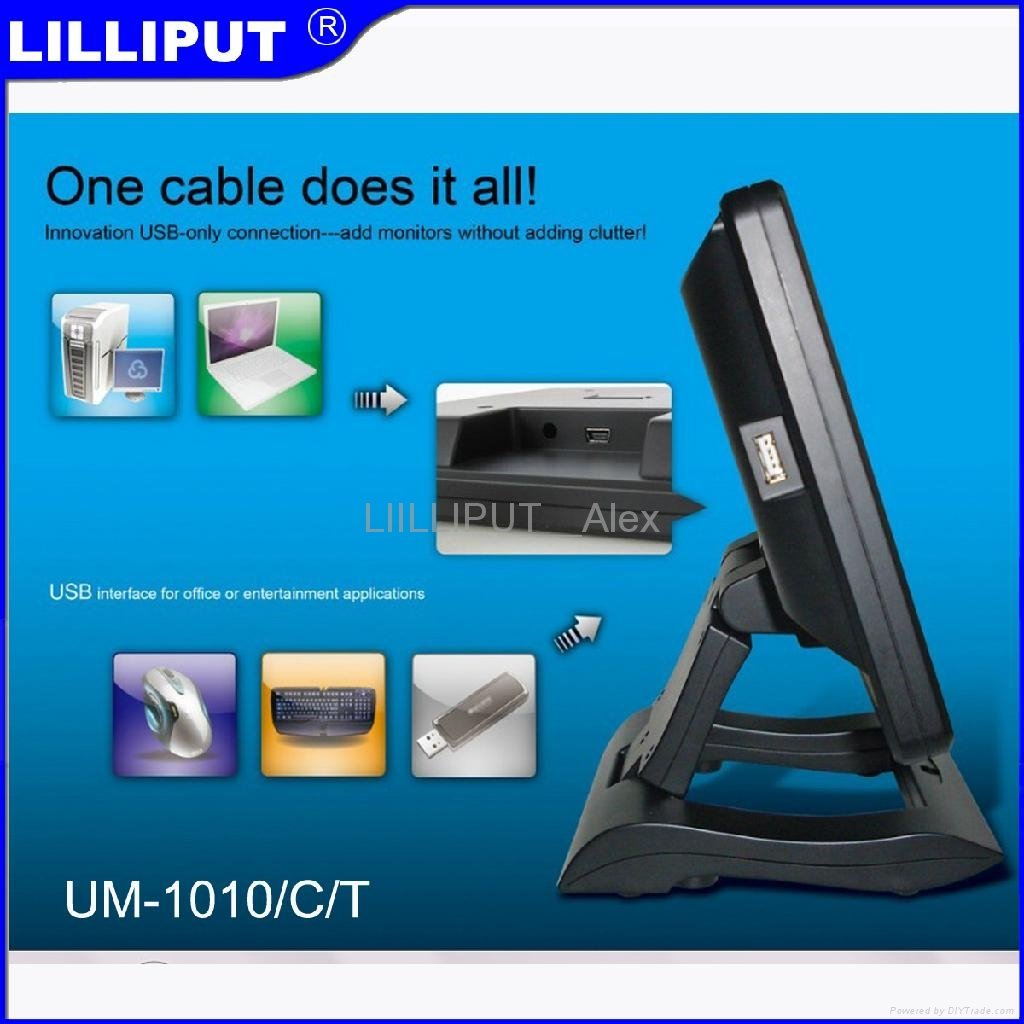 利利普 10.1" USB 顯示器 帶觸摸功能 UM-1010/T 4