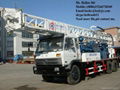 Truck mounted water well drilling rig