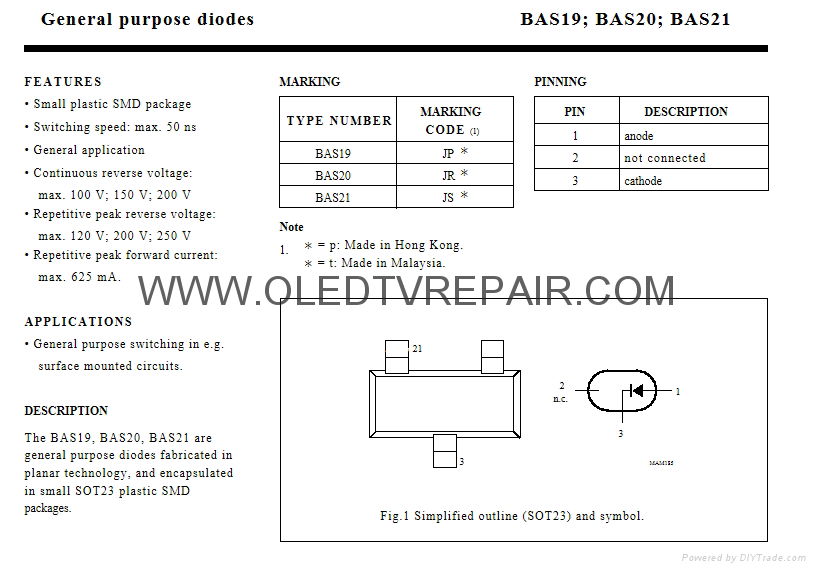 MMBD4148ST MMBD4148T MMBD4448HT  MMBD4448HTA MMBD4448HTC DA221 BAS20W 