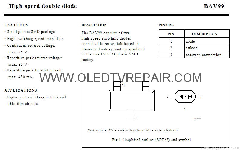 MMBD4148ST MMBD4148T MMBD4448HT  MMBD4448HTA MMBD4448HTC DA221 BAS20W 