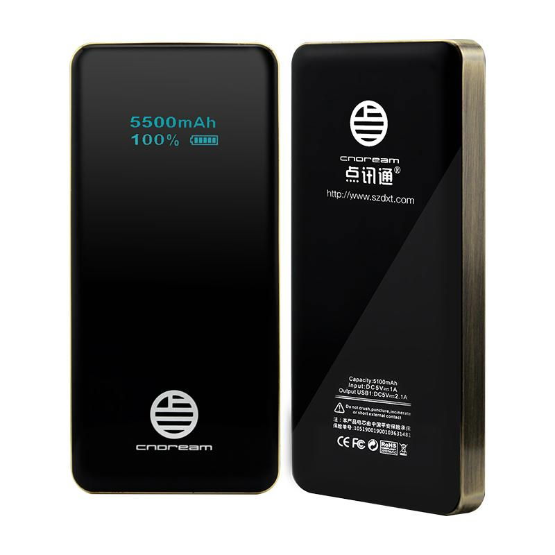 5500mAh Lithium-Ion Polymer OLED Power Bank for iPhone 5