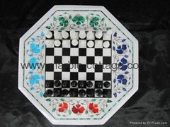 Chess Set in White Marble