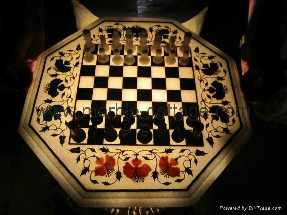 Chess Set in White Marble 4