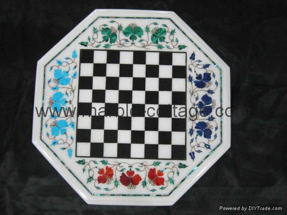 Chess Set in White Marble 3