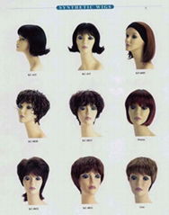 Synthetic hair wigs