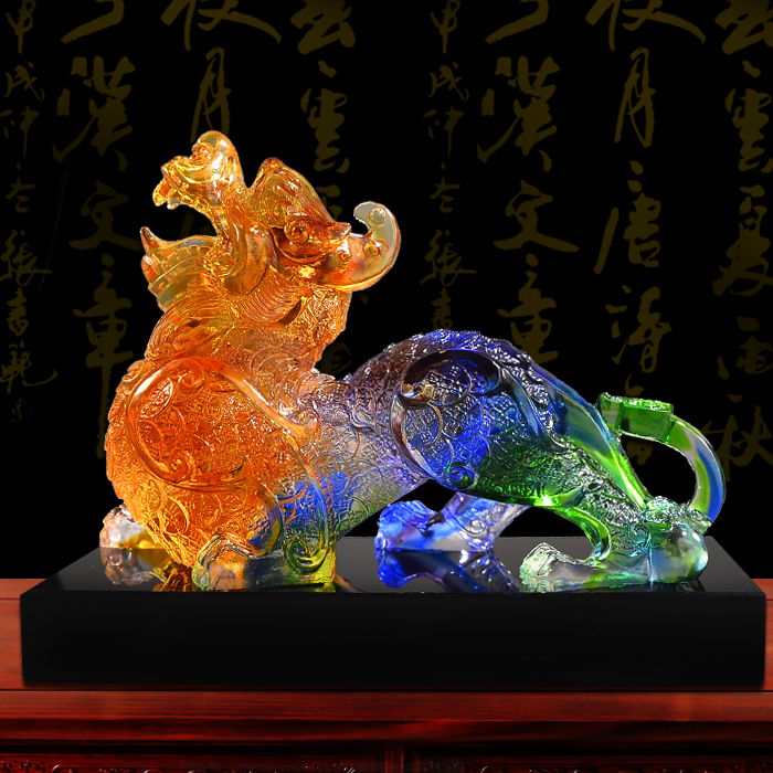 hot selling fengshui Liuli Pixiu statue for home display  2