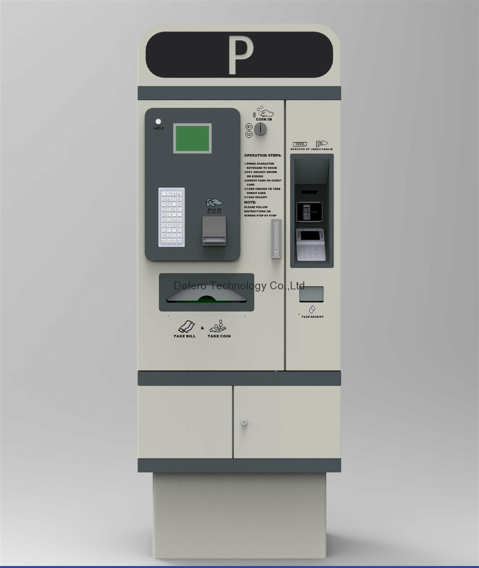 High quality automatic parking payment kiosk central parking meter