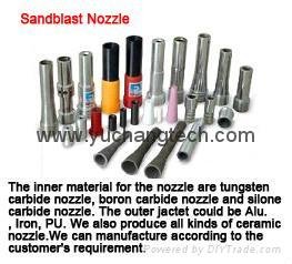 Sandblast Nozzle Boride Nozzle Norbide Nozzle angle nozzle curved nozzle
