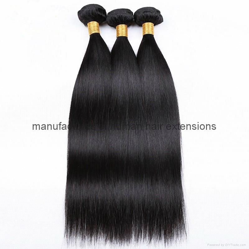 Malaysian Straight Hair Human Hair Bundles Remy Hair Extension Natural Black