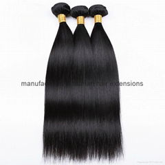 Malaysian Straight Hair Human Hair Bundles Remy Hair Extension Natural Black