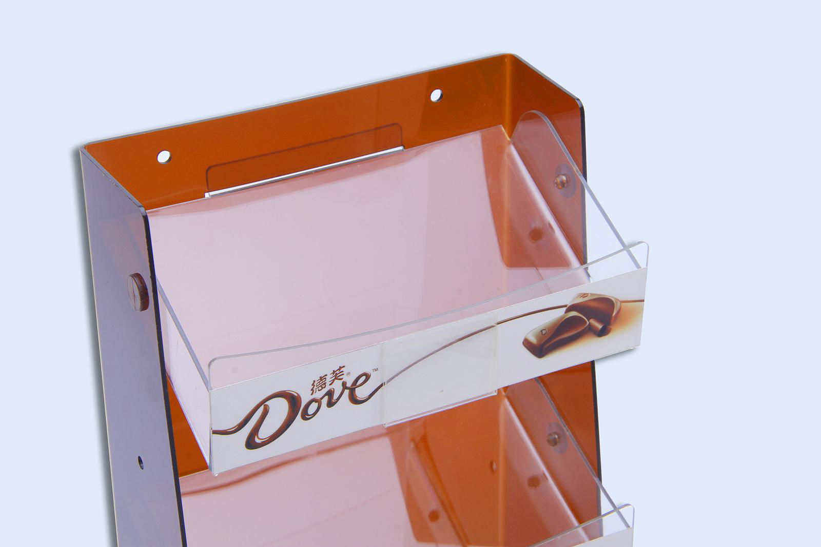 Chocolate acrylic display stand Acrylic Merchandising Display sign holder 2