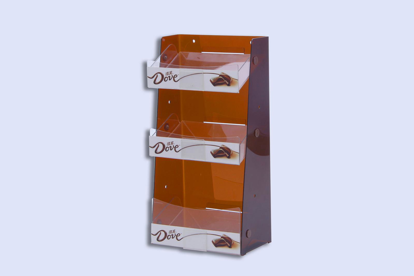 Chocolate acrylic display stand Acrylic Merchandising Display sign holder 3