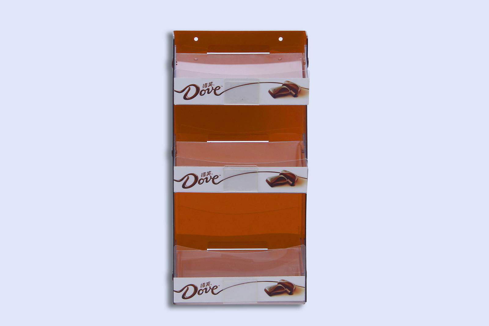 Chocolate acrylic display stand Acrylic Merchandising Display sign holder 5