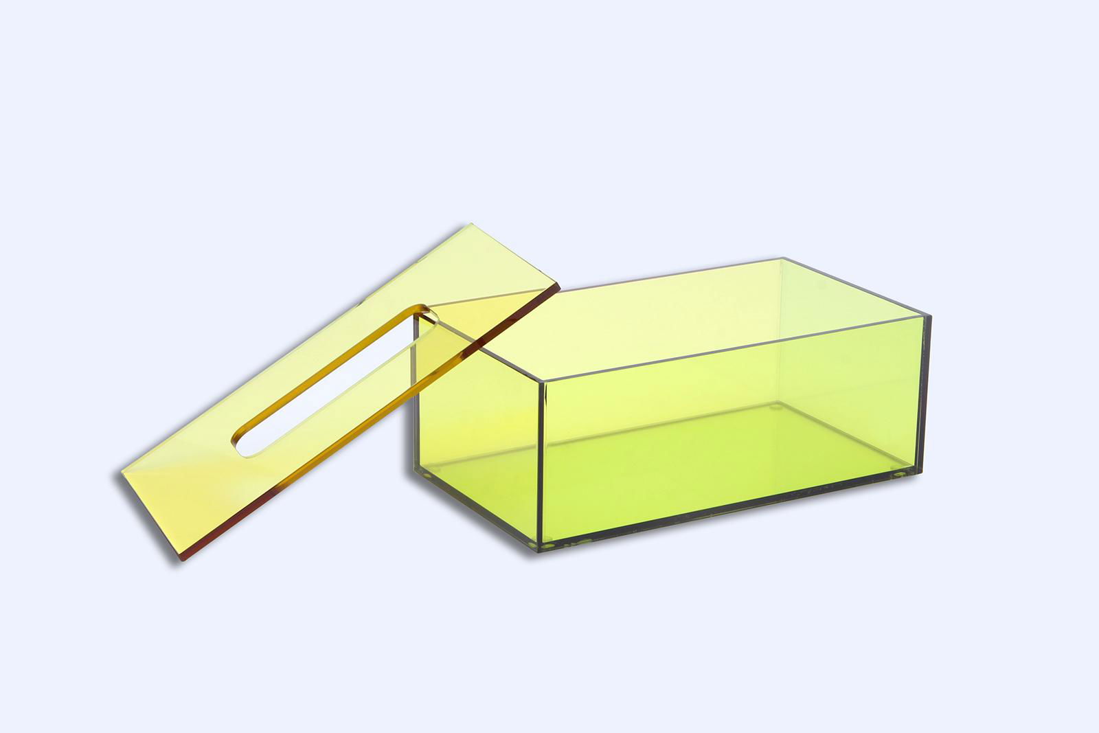 亚克力方形抽纸盒 透明有机玻璃盒 镜面亚克力收纳 3