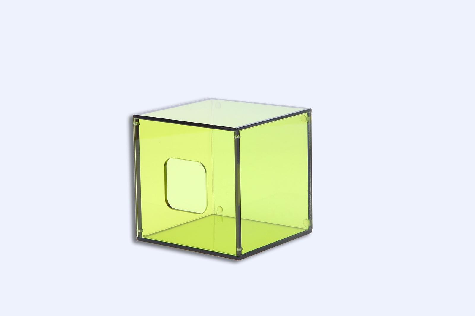 Transparent clear perspex box
