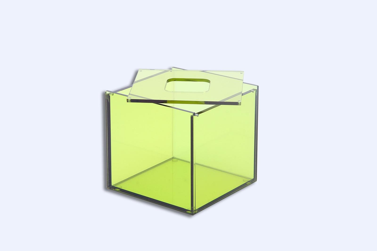 亞克力方形抽紙盒 透明有機玻璃盒 鏡面亞克力收納 3