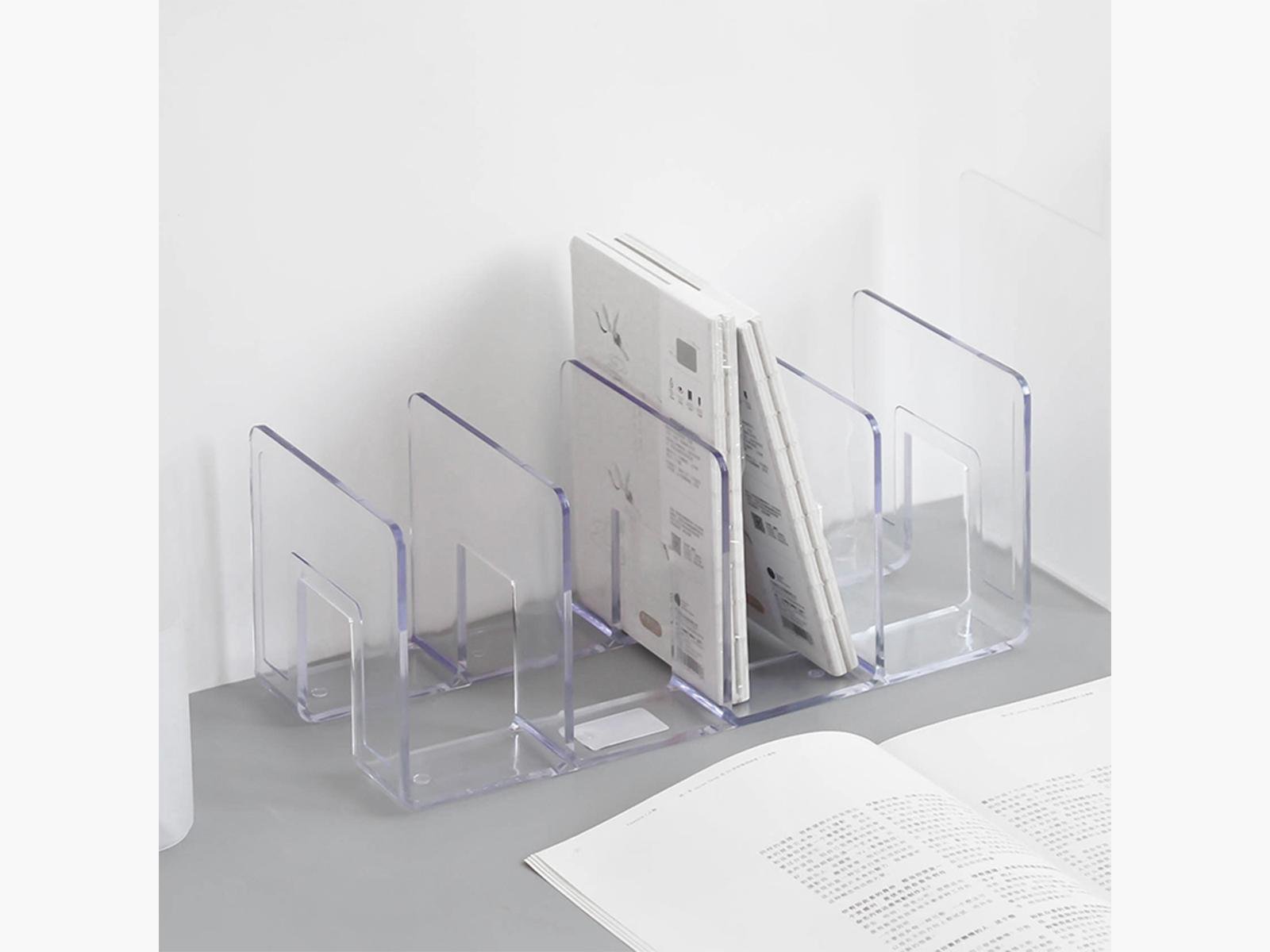 Acrylic transparent book stand Storage rack Data shelf 3