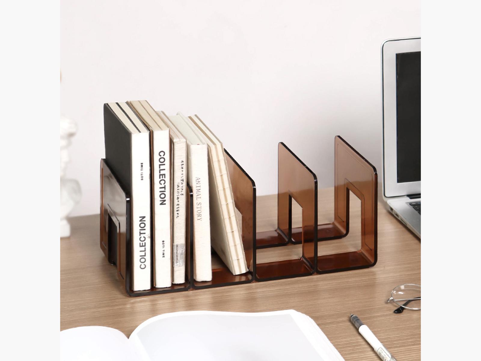 Acrylic transparent book stand Storage rack Data shelf 4