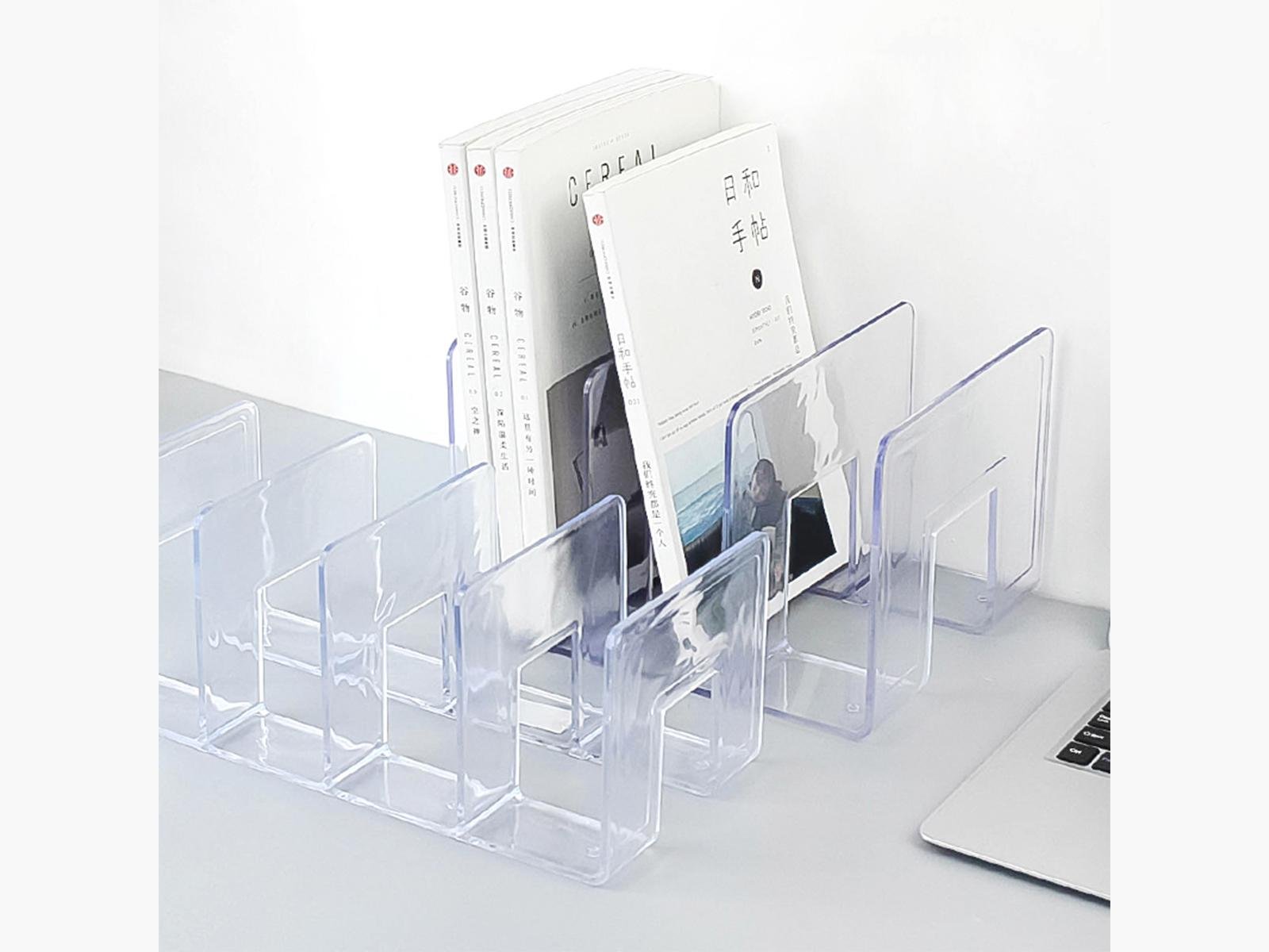 Acrylic transparent book stand Storage rack Data shelf 5