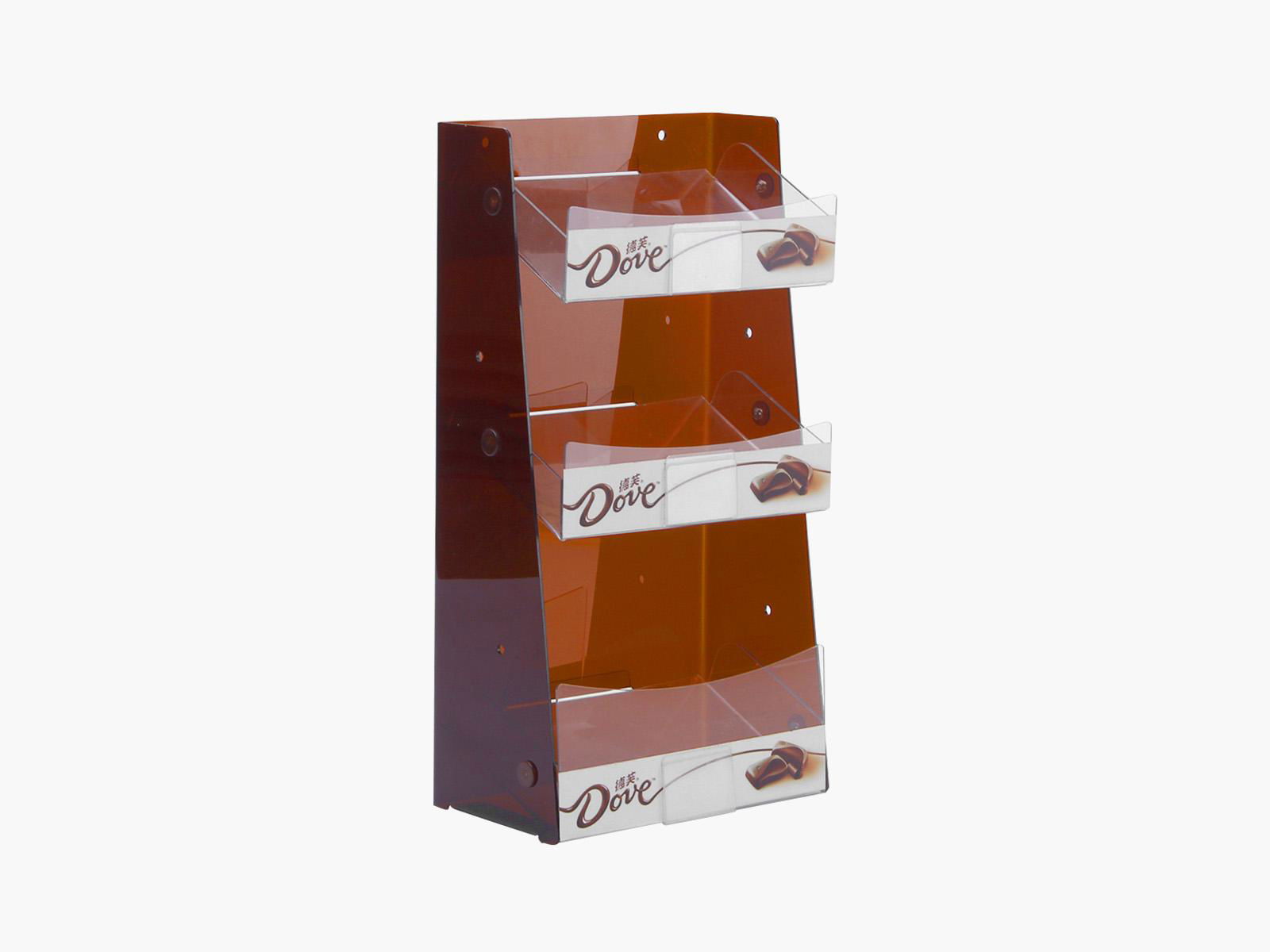 Chocolate acrylic display stand Acrylic Merchandising Display sign holder