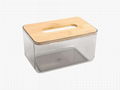 亚克力纸巾盒 透明有机玻璃托盘盒 木质收纳盒 