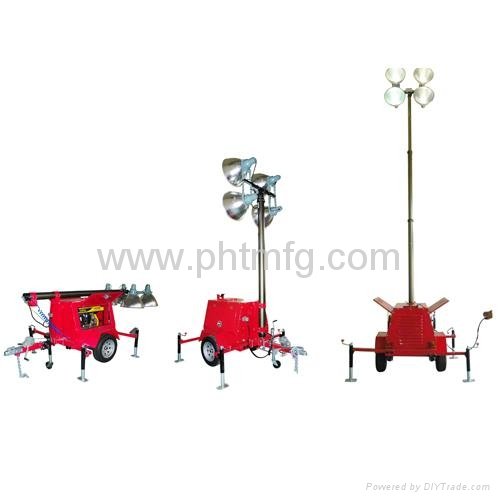 site work mobile light tower plant