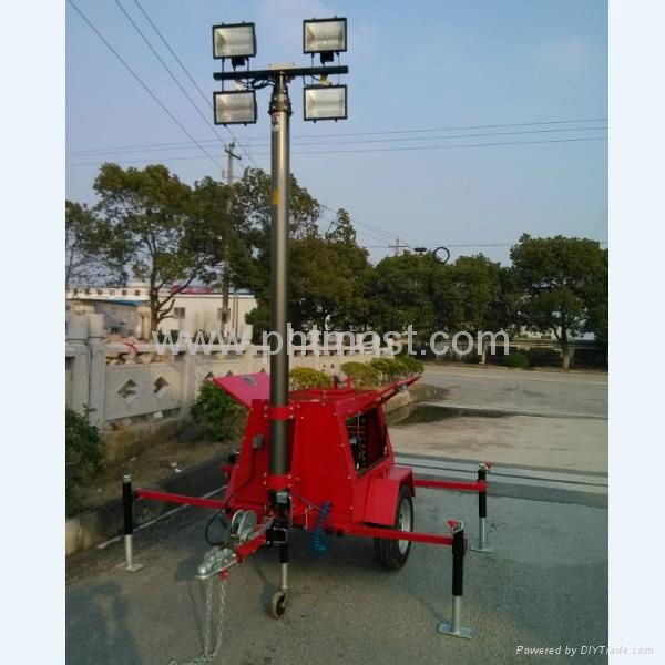 4x1000W Halogen Lamps Mobile Floodlighting Tower