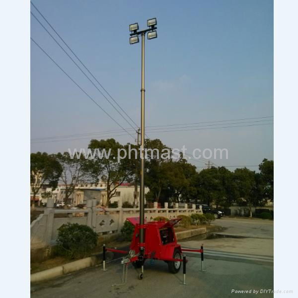 4x1000W Halogen Lamps Mobile Floodlighting Tower 3