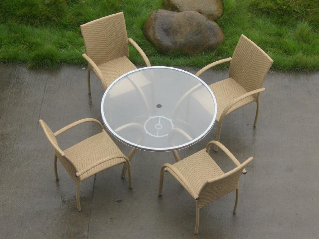 garden glass dining table rattan coffee table 2