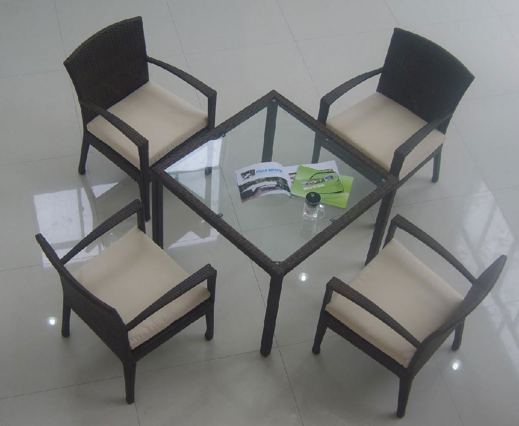 garden glass dining table rattan coffee table 5