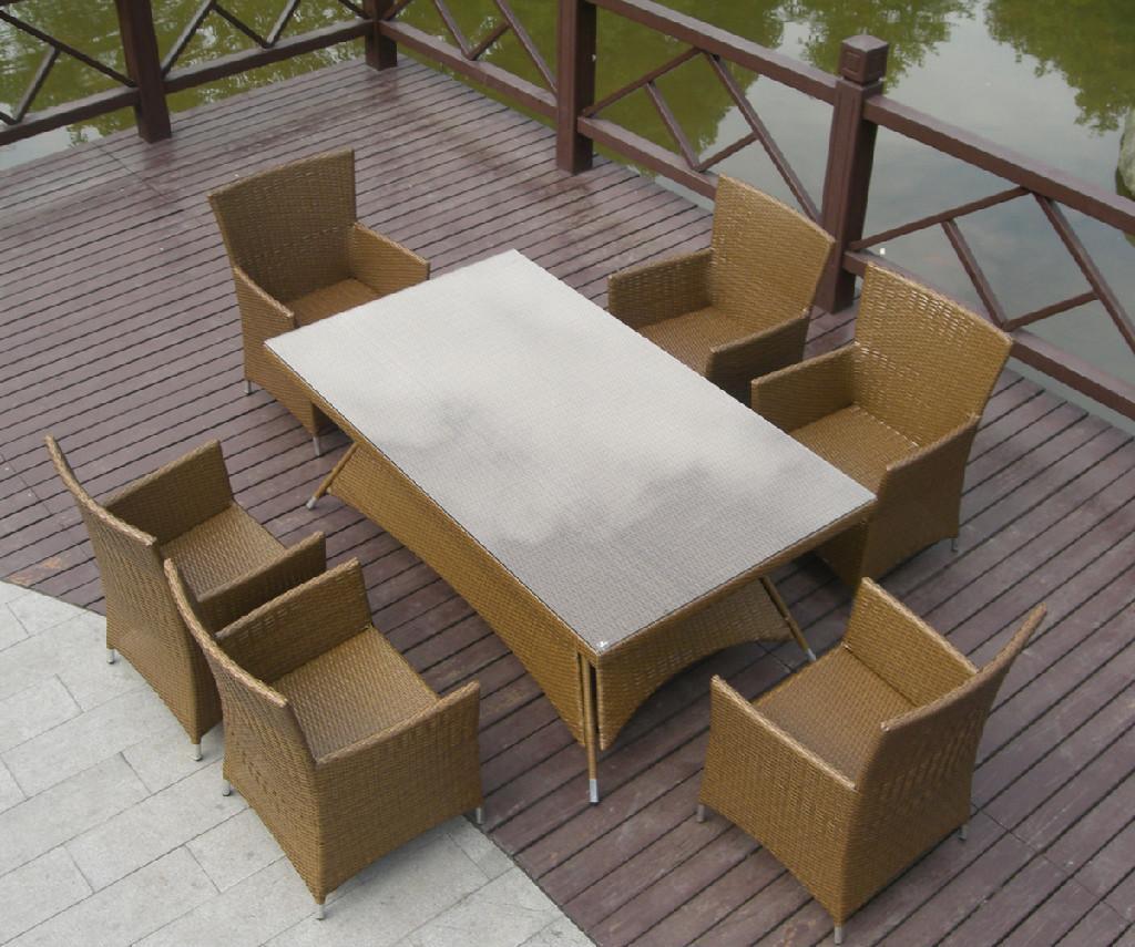 new rattan garden furniture outdoor table and chair rattan restaurant furniture  5