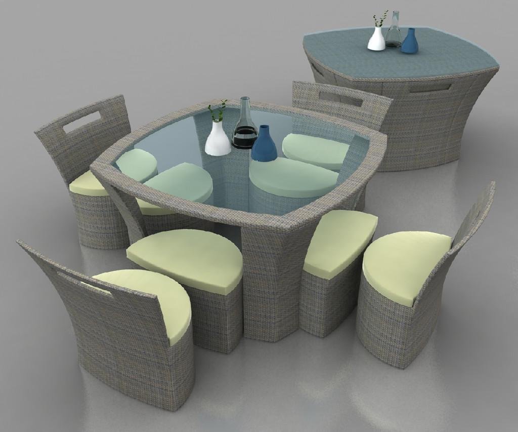 new design rattan dining room furniture light weight kitchen furniture 2