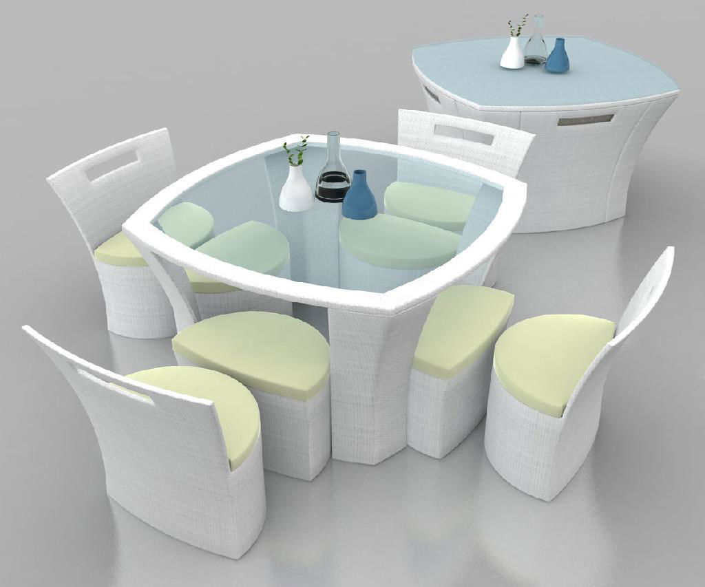 new design rattan dining room furniture light weight kitchen furniture 3
